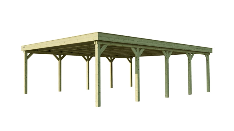 Weka Doppelcarport 609 mit Stahlblech-Trapezdachplatten