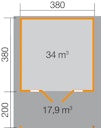 Vorschaubild Weka 45 mm Weekendhaus 137 A mit Vordach (200 cm)