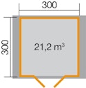 Vorschaubild Weka Gartenhaus Premium45 mit Vordach (20 cm)