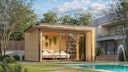 Vorschaubild Weka Design Gartenhaus Pure Garden Amberley mit Aluminium-Schiebetür - 44 mm