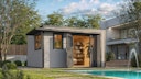 Vorschaubild Weka Design Gartenhaus Pure Garden Amberley mit Massivholz-Doppeltür - 44 mm