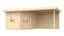 Vorschaubild Weka Blockbohlen Saunahaus Salo 2 (mit 303 cm Anbau) inkl. Elementsauna 28/68 mm