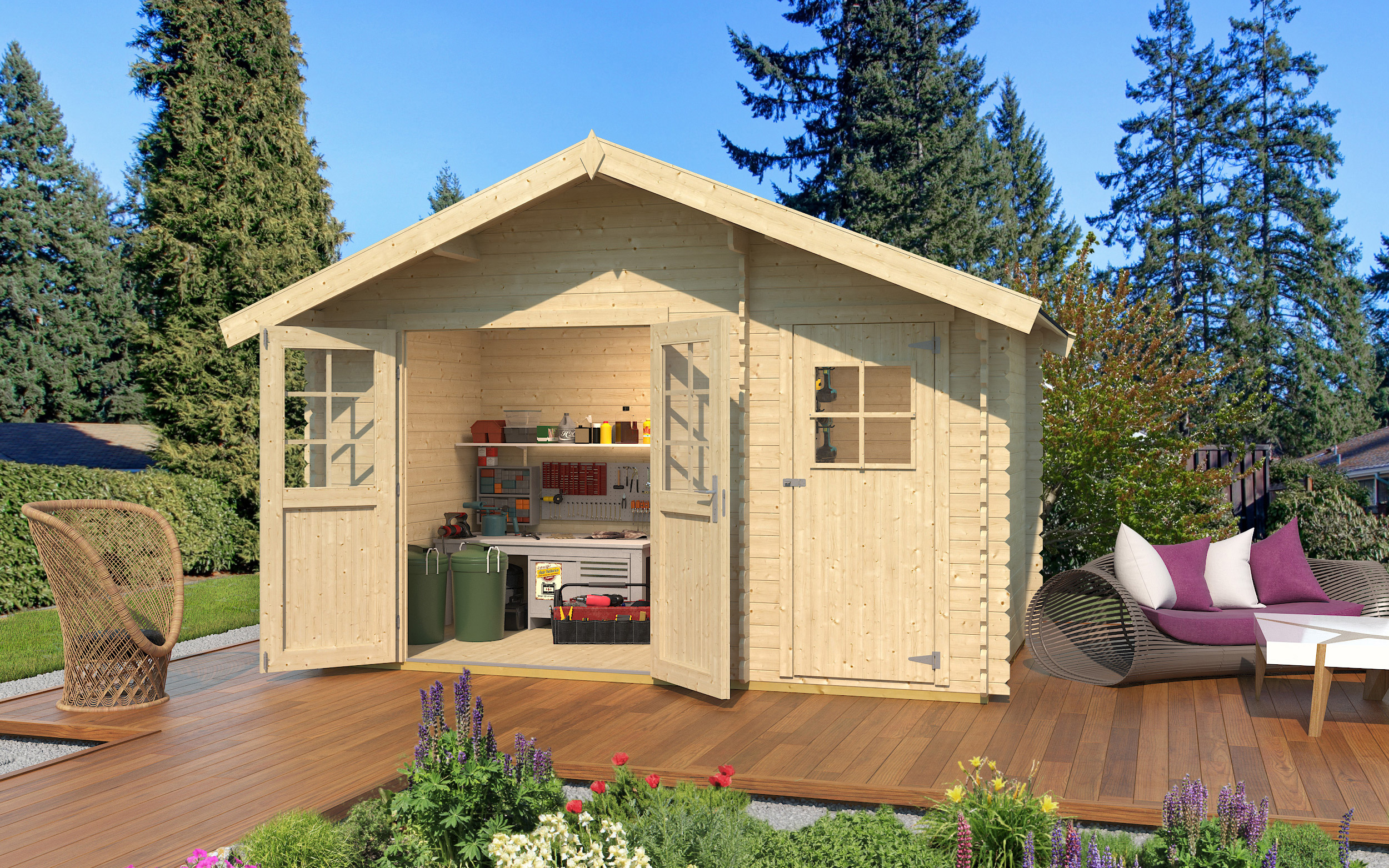 Weka Gartenhaus 253 - 28 mm