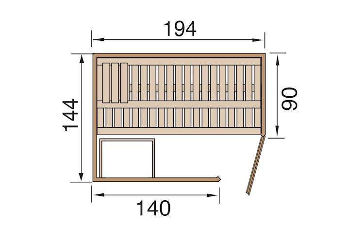 Weka Elementsauna Varberg 1 mit Eckeinstieg - 68 mm