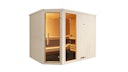 Vorschaubild Weka Elementsauna Varberg 4 Trend Familiensauna mit Eckeinstieg & weiß lasierten Fronten - 68 mm