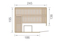 Weka Premium Massivholz-Elementsauna Kemi Eck 2 mit Glastür/Fenster inkl. Komfortpaket - 45 mm