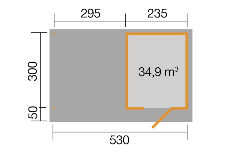 Weka Gartenhaus Designhaus 172 B mit Design-Einzeltüre und Anbau (295 cm)