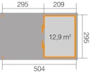Vorschaubild Weka Schiebetürhaus 225 A mit 295 cm Anbau - 21 mm