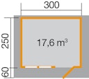 Vorschaubild Weka 45 mm Gartenhaus 139 A mit Vordach (60 cm)