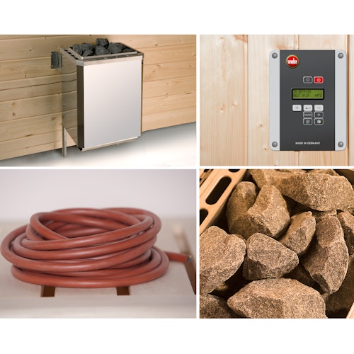 Weka Saunaofen-Set 4 inkl. 9 kW Ofen, Saunasteine, Steuergerät