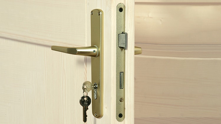 Weka 45 mm Gartenhaus 135 mit Vordach (60 cm)