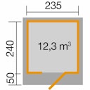 Vorschaubild Weka 28 mm Designhaus 172 mit Vordach (50 cm) - anthrazit 235 x 240 cm Aktionsangebot