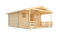 Vorschaubild Weka 45 mm Gartenhaus 135 B mit Vordach +Terrasse