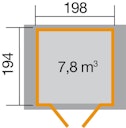 Vorschaubild Weka 19 mm Gartenhaus 316 - Doppeltür