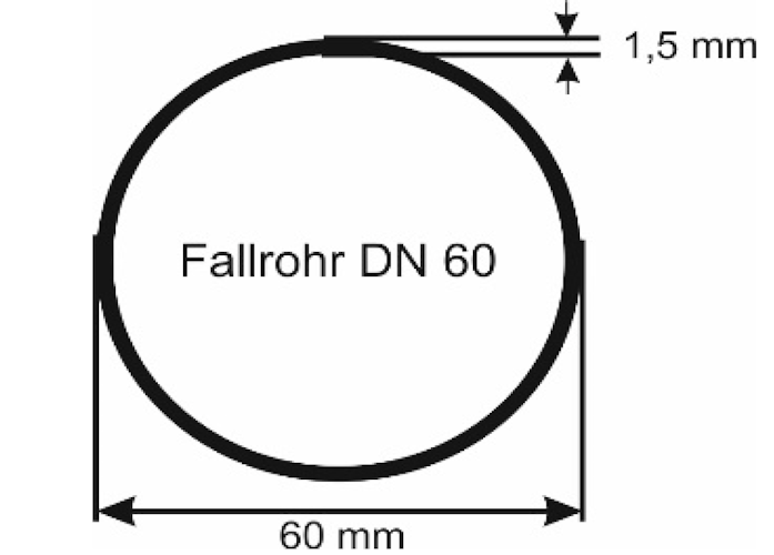 Rohrverbinder DN 60/60 zum Kleben braun