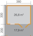 Vorschaubild Weka 45 mm Gartenhaus 136 A mit Vordach (200 cm)