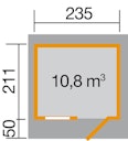 Vorschaubild Weka 28 mm Gartenhaus 170 mit Vordach (50 cm)