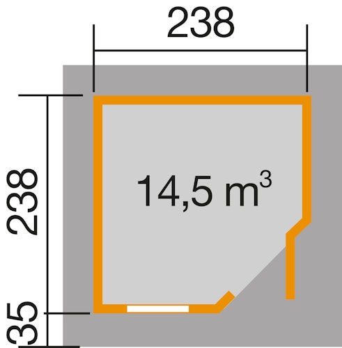 Weka Designhaus 213+ mit extra hoher Tür - 28 mm