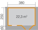 Vorschaubild Weka 28 mm Gartenhaus 111 mit Vordach (60 cm)