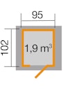 Weka 21 mm Gartenhaus/Gartenschrank 367