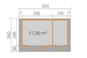 Vorschaubild Weka Gartenhaus 253 graphitgrau/weiß - 28 mm