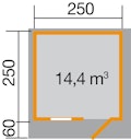 Vorschaubild Weka 45 mm Gartenhaus 131 mit Vordach (60 cm)