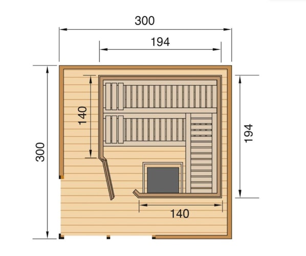 Weka Design-Saunahaus 412 inkl. Elementsauna 44/68 mm