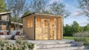 Vorschaubild Weka Design Gartenhaus Pure Garden Amberley mit Massivholz-Doppeltür - 28 mm 
