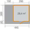Vorschaubild Weka Gartenhaus Designhaus wekaLine 172 A mit Anbau (150 cm)