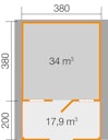 Vorschaubild Weka 28 mm Gartenhaus 111 B mit Vordach und Terrasse (200 cm)