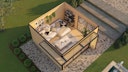 Vorschaubild Weka Design Gartenhaus Pure Garden Amberley mit Aluminium-Schiebetür - 44 mm