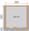 Vorschaubild Weka 45 mm Gartenhaus 136 A mit Vordach (200 cm)
