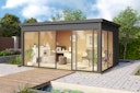 Vorschaubild Designhaus 412 Gr. 2 mit Glasschiebetür (Homeoffice-Gartenhaus) - 44 mm