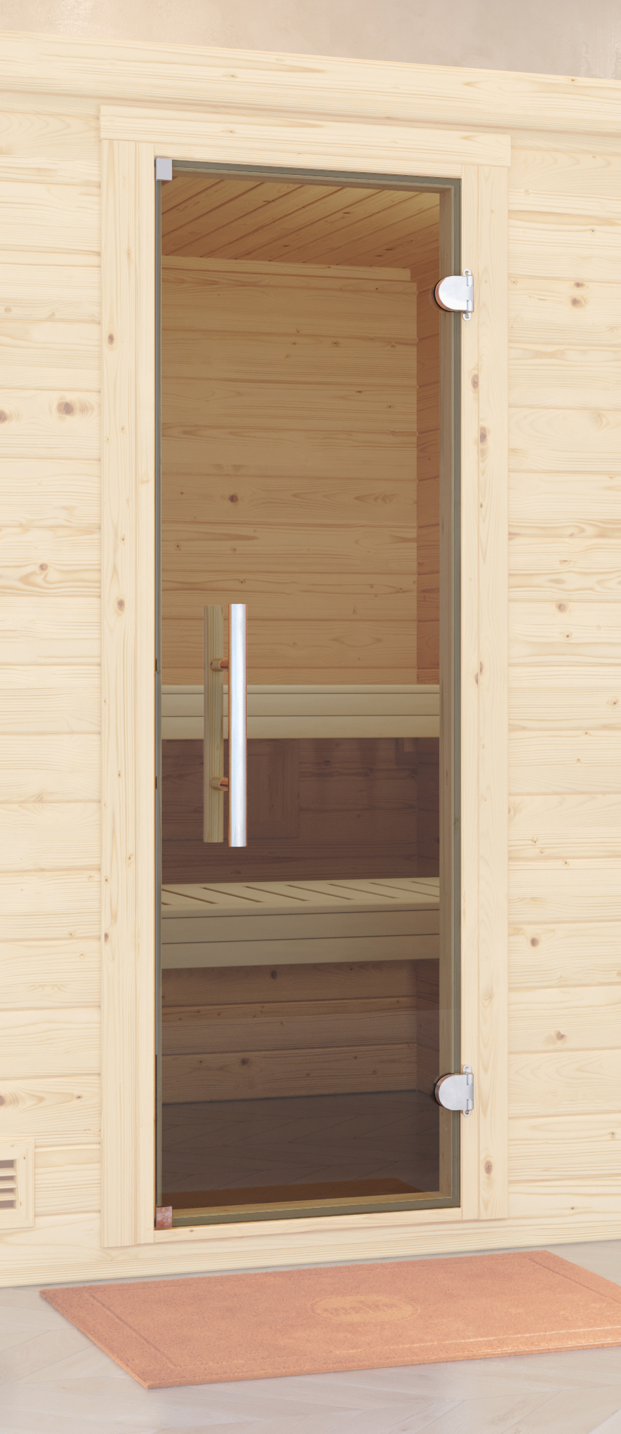 Weka Ganzglastür in Graphit-Optik