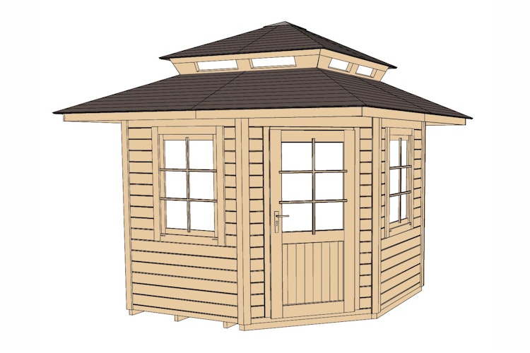 Weka Blockbohlen Saunahaus Kurikka inkl. Elementsauna 28/68 mm Weka Blockbohlen Saunahaus Kurikka inkl. Elementsauna 28/68 mm