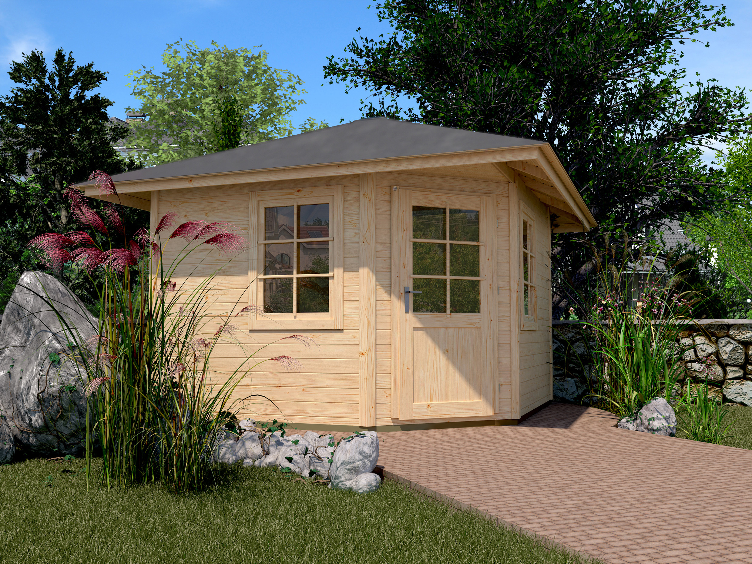 Weka 28 mm Gartenhaus 149 5-Eck