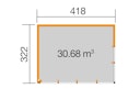 Vorschaubild Designhaus 412 Gr. 2 mit Glasschiebetür (Homeoffice-Gartenhaus) - 44 mm
