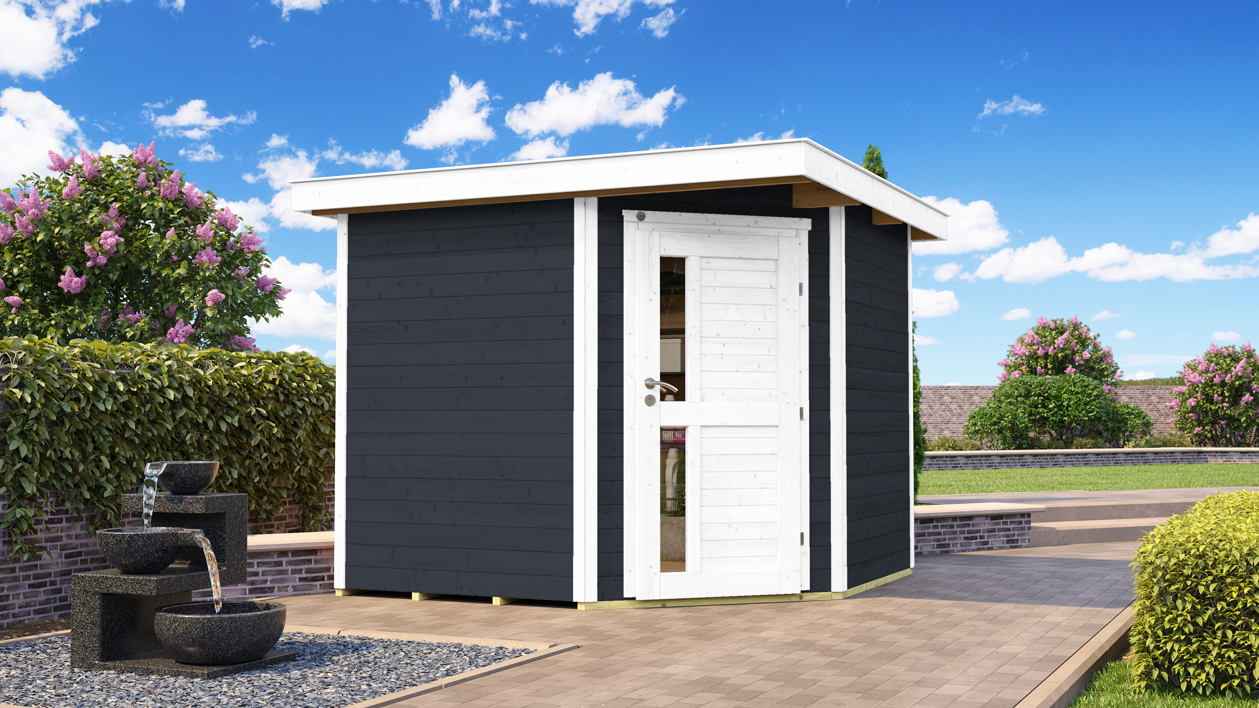 Weka 21 mm Gartenhaus 229 A Eckhaus inkl. moderner Design-Einzeltür
