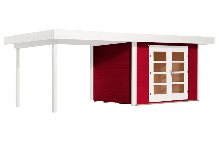 Weka Designhaus 126 B+  inkl. 300 cm Anbau und extra hoher Tür - 28 mm