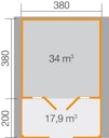 Vorschaubild Weka 45 mm Weekendhaus 137 B mit Terrasse +Vordach