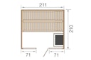 Vorschaubild Weka Premium Massivholz-Elementsauna Kemi Panorama 3 mit Glastür+2 Fenster und Sternenhimmel - 45 mm