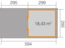 Vorschaubild Weka Schiebetürhaus 225 A mit 295 cm Anbau - 21 mm