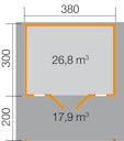 Vorschaubild Weka 45 mm Weekendhaus 137 A mit Vordach (200 cm)
