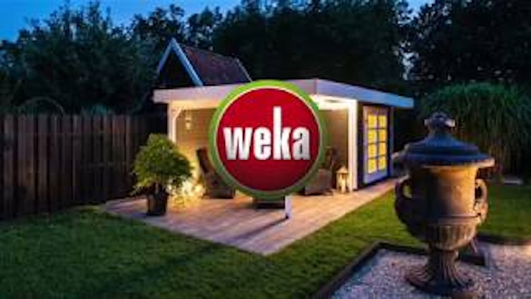 Weka Designhaus 126 B+  inkl. 300 cm Anbau und extra hoher Tür - 28 mm Weka Designhaus 126 B+  inkl. 300 cm Anbau und extra hoher Tür - 28 mm